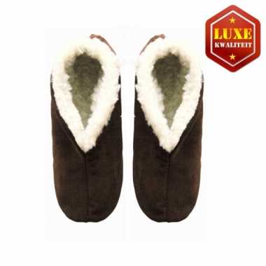 Bruine suede Spaanse sloffen dames maat 37